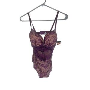 Elegant Purple Lace Lingerie Set NWT